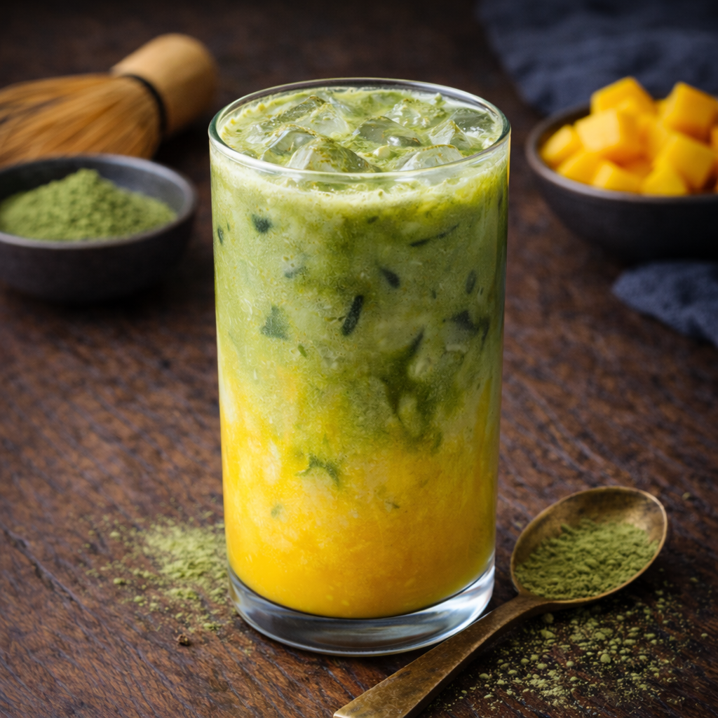 Iced Mango Matcha Latte